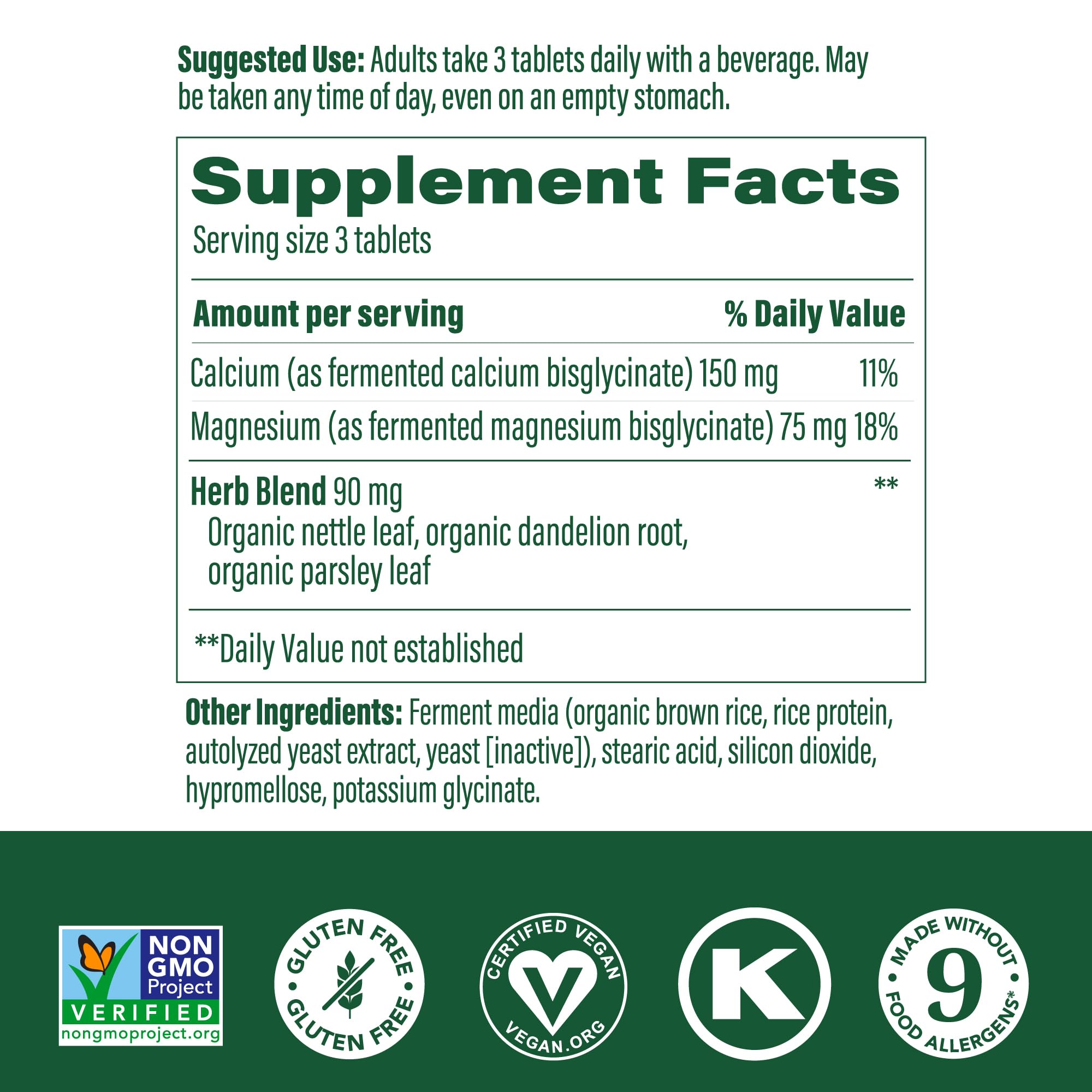 MegaFood Calcium Magnesium Supplement – Supports Bone Health & Heart Health – Non-GMO, Vegan, 60 Tablets