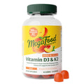 MegaFood Vitamin D3 K2 Gummies - 5000 IU D3, 100 mcg K2 | Peach Flavor, Vegetarian, 60 Gummies