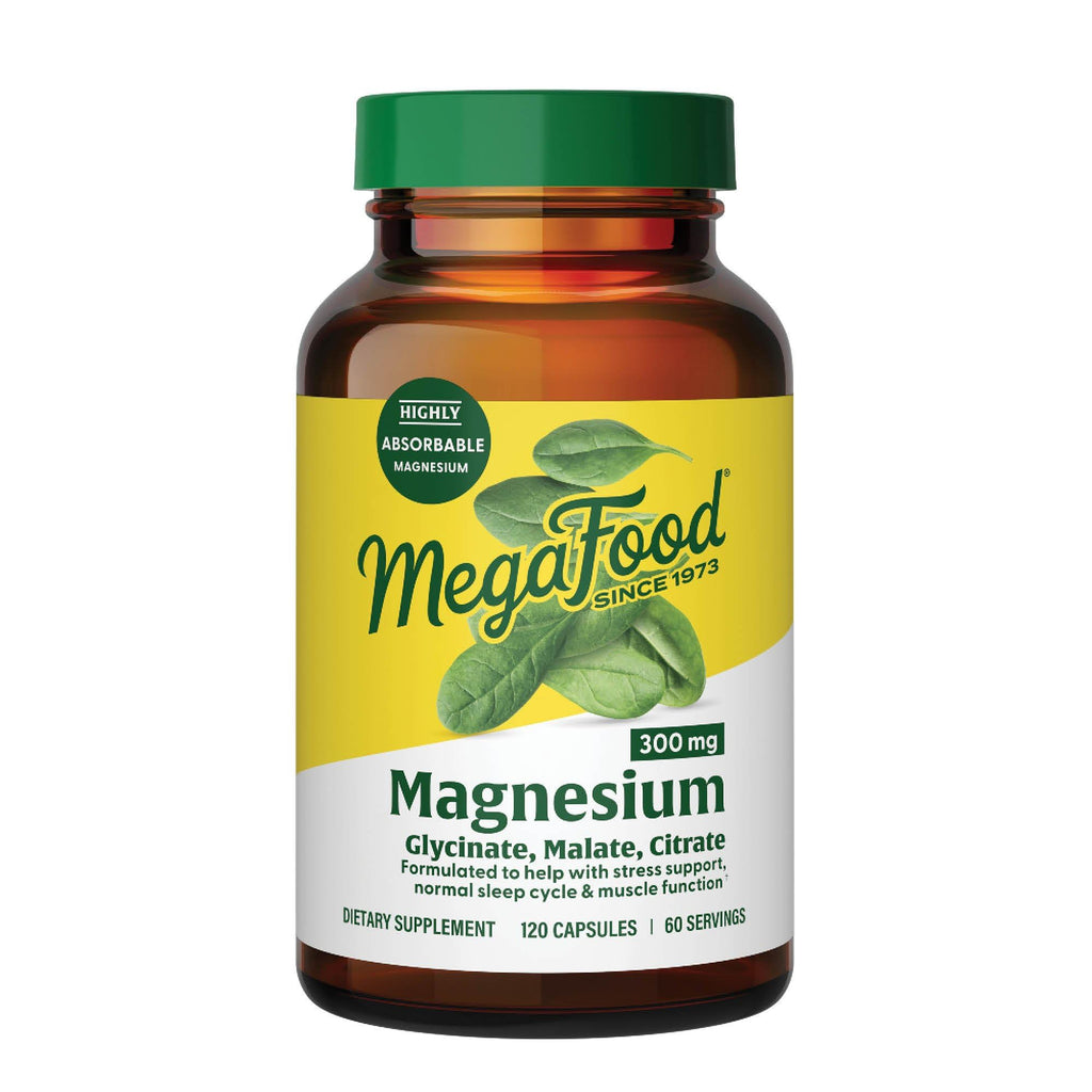 Megafood Magnesium 300 mg — Absorbable Glycinate, Citrate & Malate | 120 Capsules