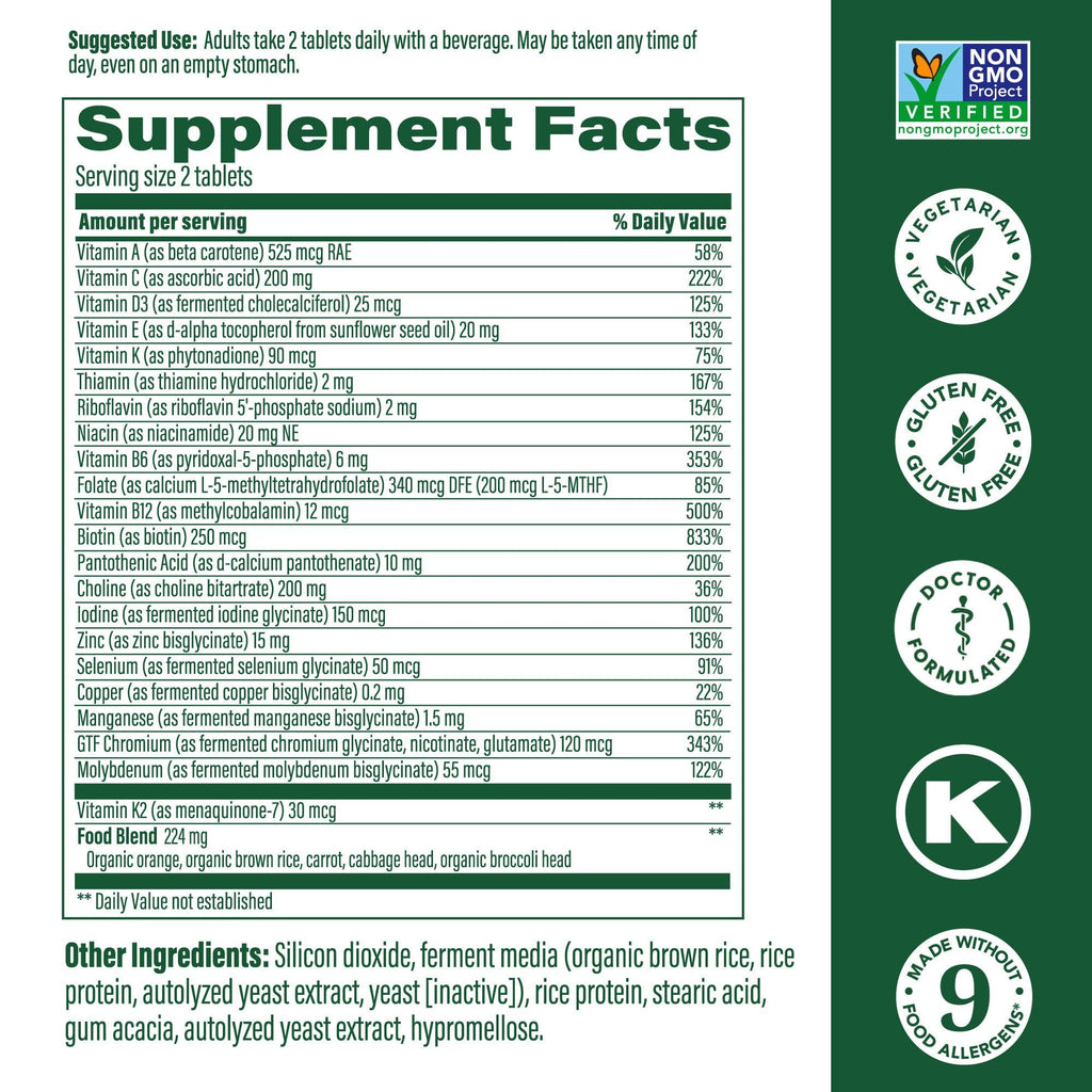 MegaFood Men's 40+ Advanced Multivitamin – Dr-Formulated, Real Food, Vegetarian (120 Tabs)