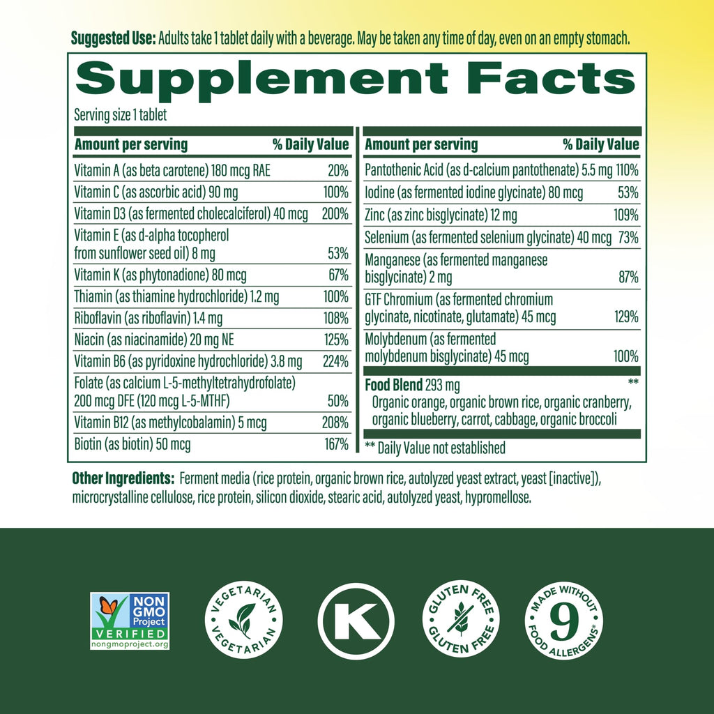 MegaFood Men 55+ One Daily Multivitamin with Methylated B12 – D3, C & Zinc | Vegetarian, 90 Tablets