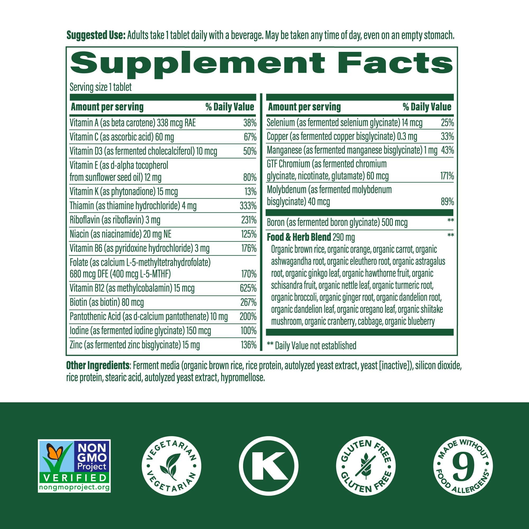 MegaFood Multivitamin for Men 40+ — One Daily, 90 Vegetarian Tablets