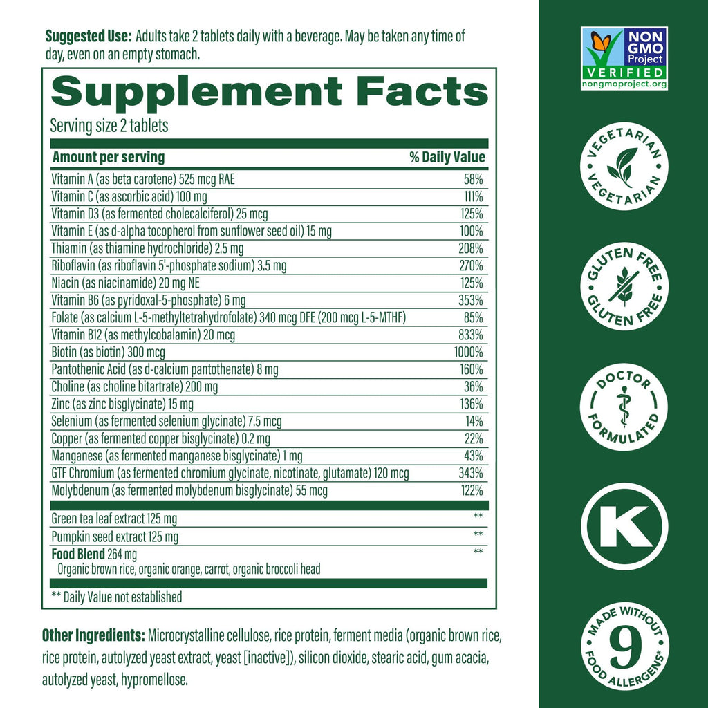 MegaFood Men's 55+ Advanced Multivitamin – Doctor-Formulated | Brain Health & Immune Support | 60 Tabs (30 Servings)