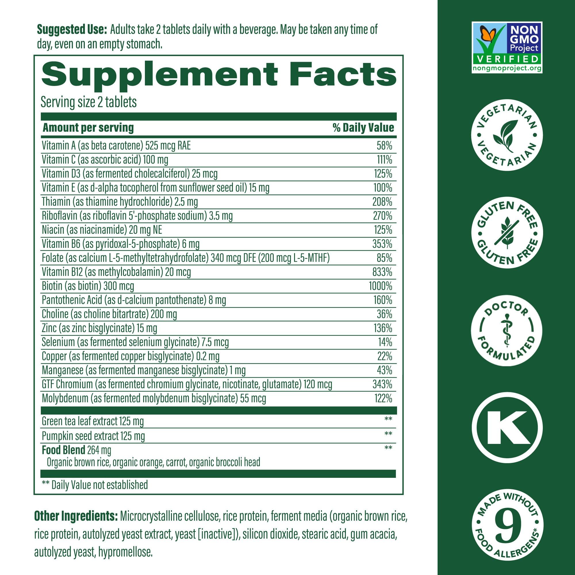 MegaFood Men's 55+ Advanced Multivitamin – Doctor-Formulated | Brain Health & Immune Support | 60 Tabs (30 Servings)