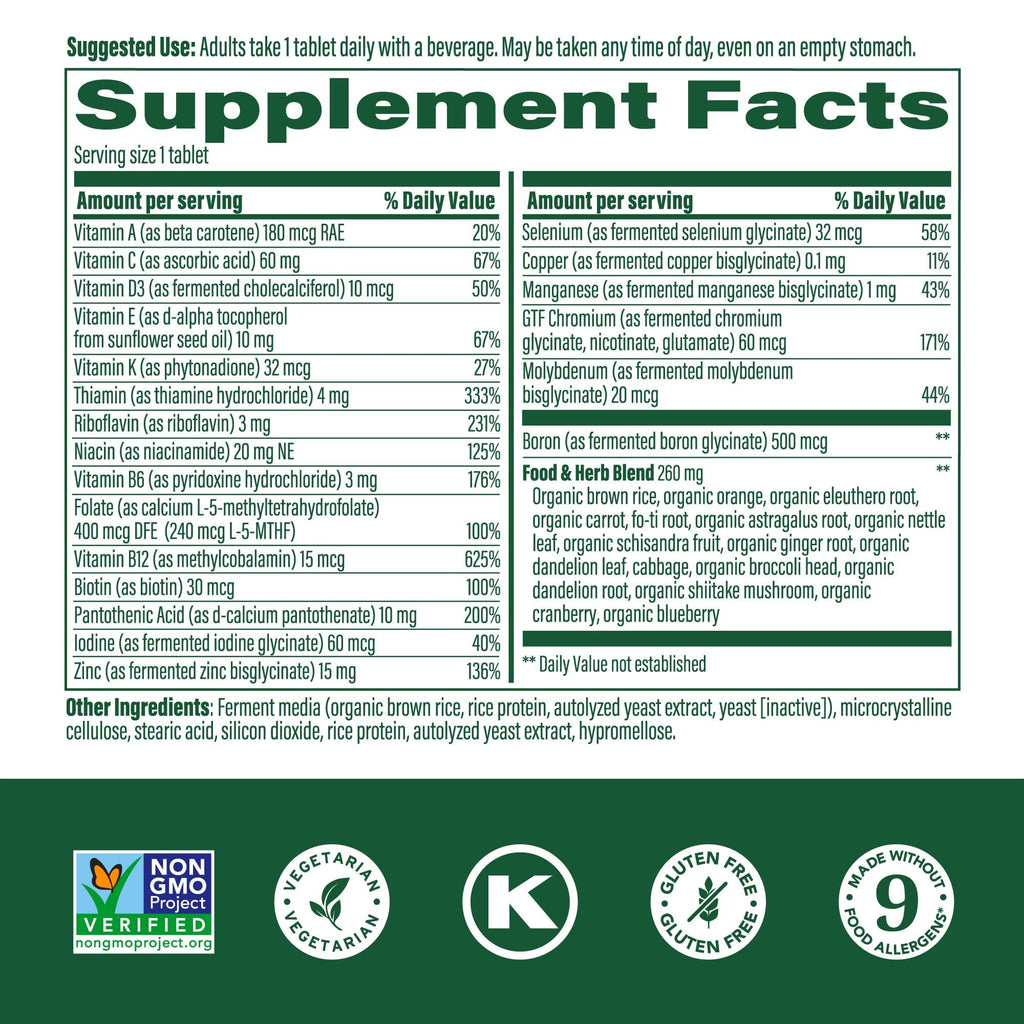 MegaFood One Daily Men's Multivitamins - Multivitamin for Men with Vitamin C, D3 & B12 - Immune Support, Energy Metabolism, Muscle Health - Vegetarian & Gluten Free - 30 Tablets