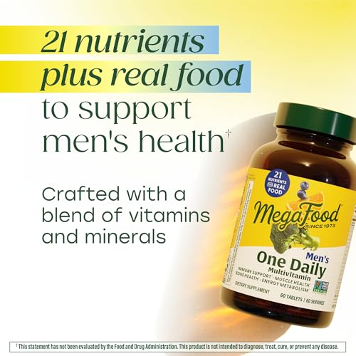 MegaFood One Daily Men's Multivitamin – Vegetarian, Gluten Free, Energy Metabolism & Immune Support