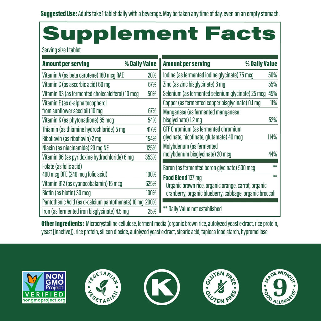 MegaFood One Daily Multivitamin for Women & Men – Real Food Immune Support, Vitamin C & B, 90 Tablets