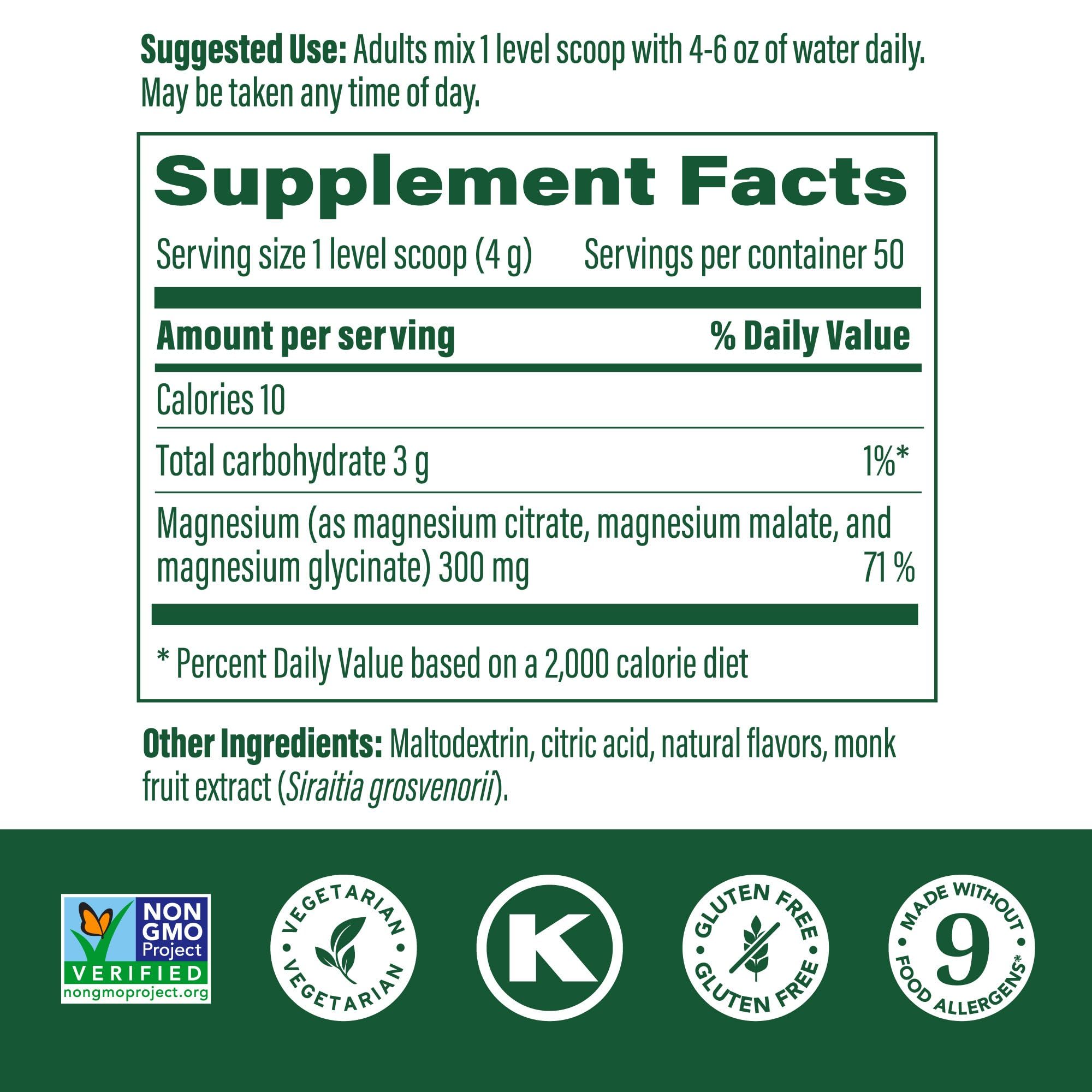 MegaFood Relax + Calm Magnesium Powder – Glycinate, Citrate & Malate, Raspberry Lemonade, 50 Servings