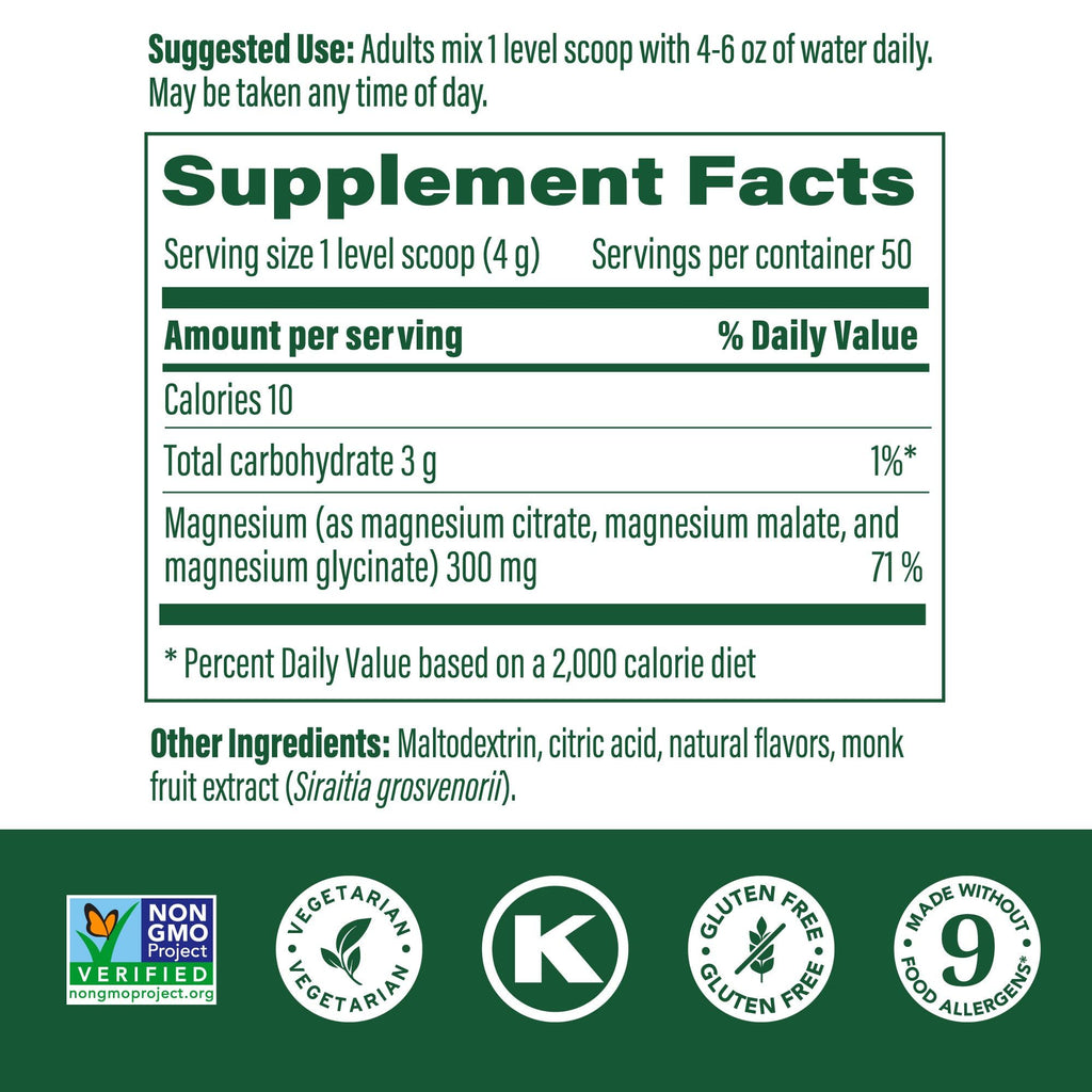 MegaFood Relax + Calm Magnesium Powder – 50 Servings (7.05 oz) | Glycinate, Citrate & Malate | Allergen-Free Blackberry Hibiscus Oasis