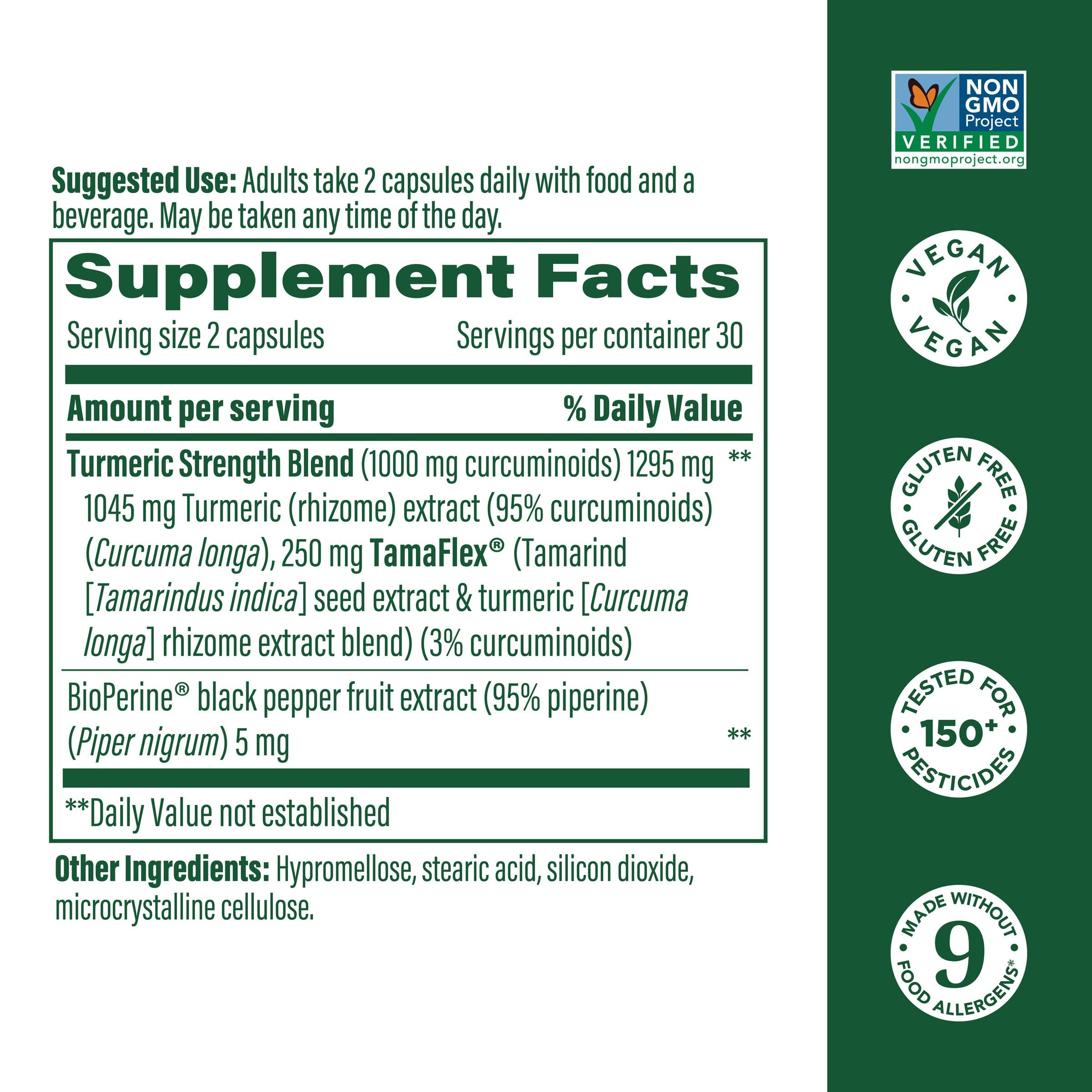MegaFood Fast-Acting Turmeric Supplement - Clinically Studied Joint Support, 1000 mg Curcuminoids, 60 Capsules