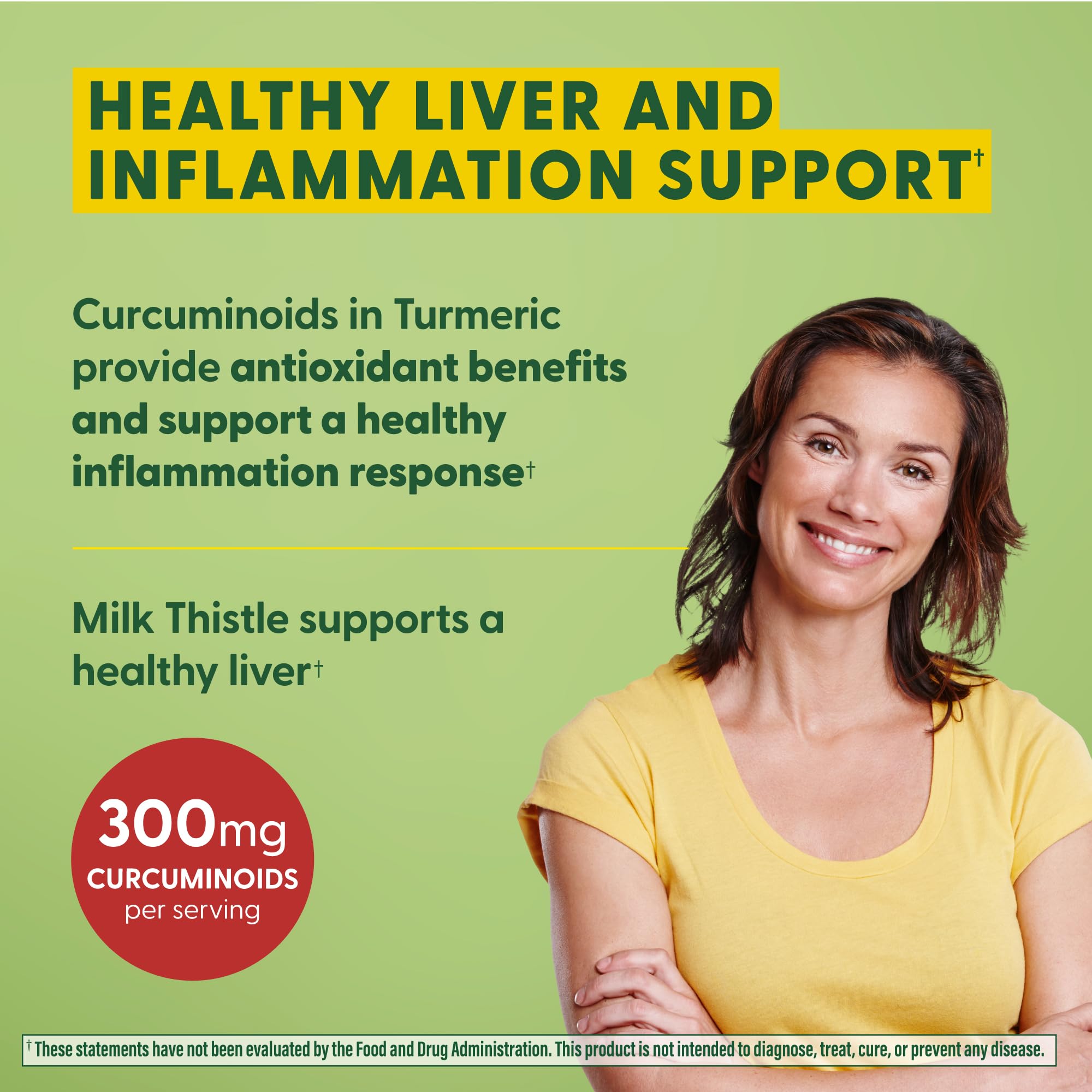 MegaFood Turmeric Curcumin Supplement for Liver Support - 300 mg Curcuminoids per Serving - Vegan, Gluten Free, Non-GMO - 60 Tablets