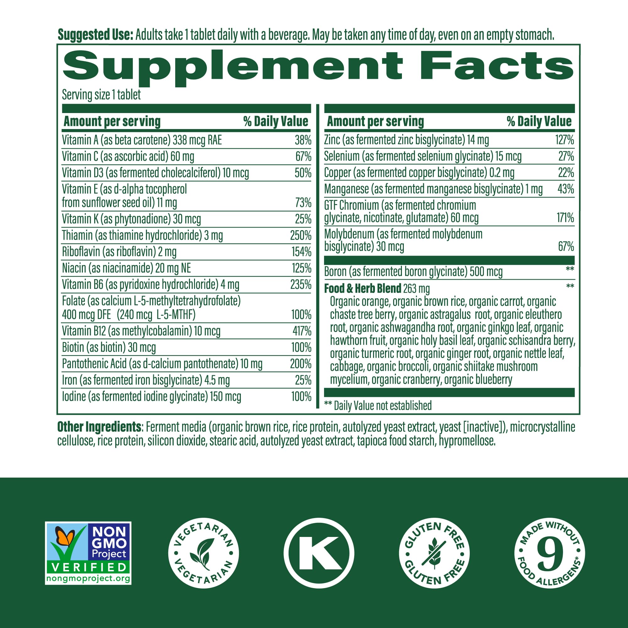 MegaFood Women's 40+ One Daily Multivitamin – Immune Support, Bone Health, Non-GMO, Vegetarian | 30 Tabs