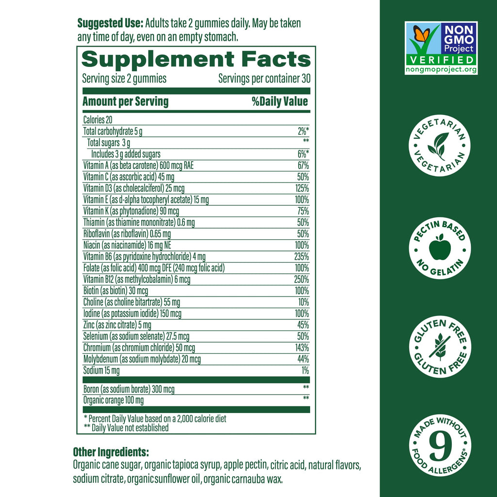 MegaFood Women's Multivitamin Gummies - Immune & Bone Health | Tangerine, 60 Gummies