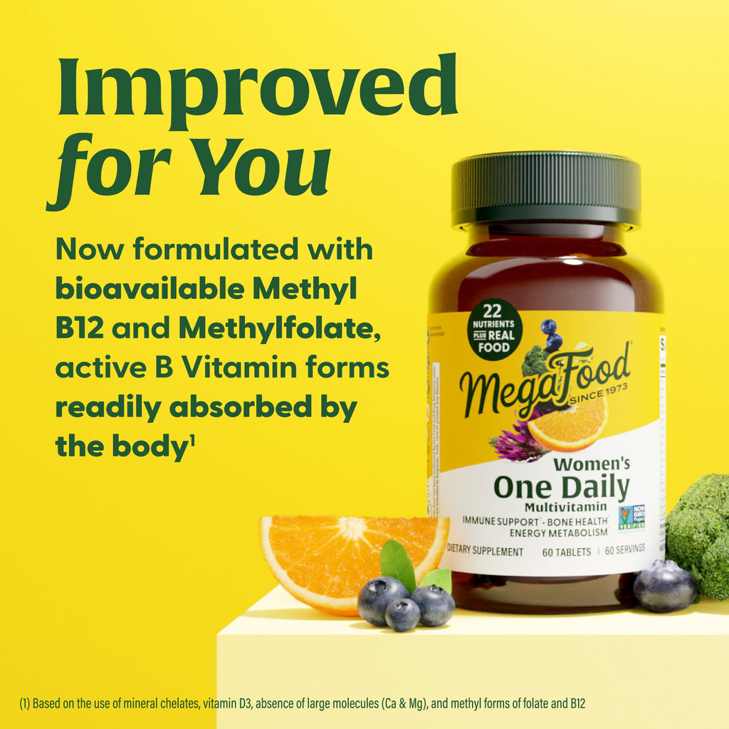 MegaFood Women’s Multivitamin One Daily – Vegetarian, Gluten Free, Iron & B Vitamins – 90 Tablets