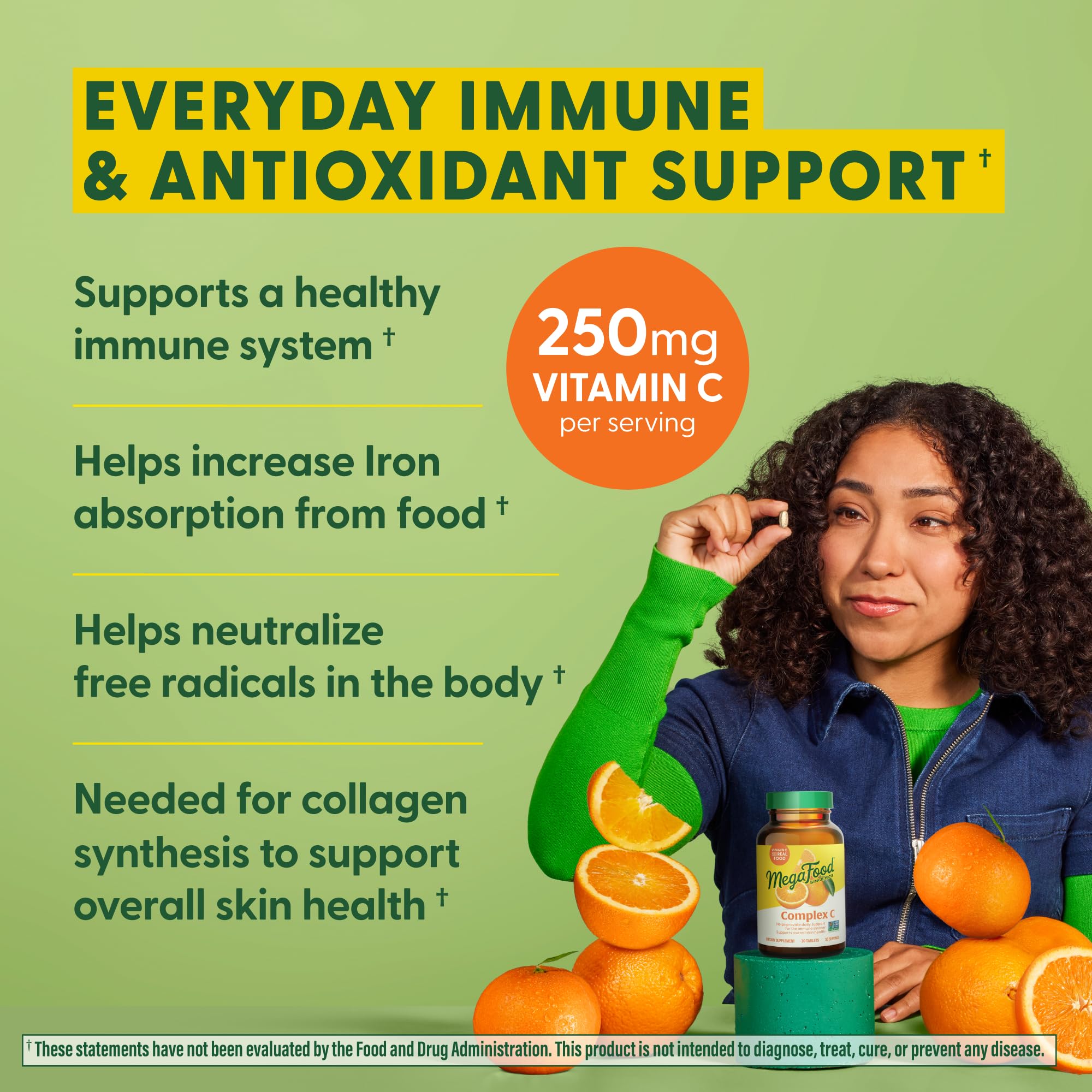 MegaFood Complex C - Vegan Vitamin C 250 mg Immune Support (90 Tablets)