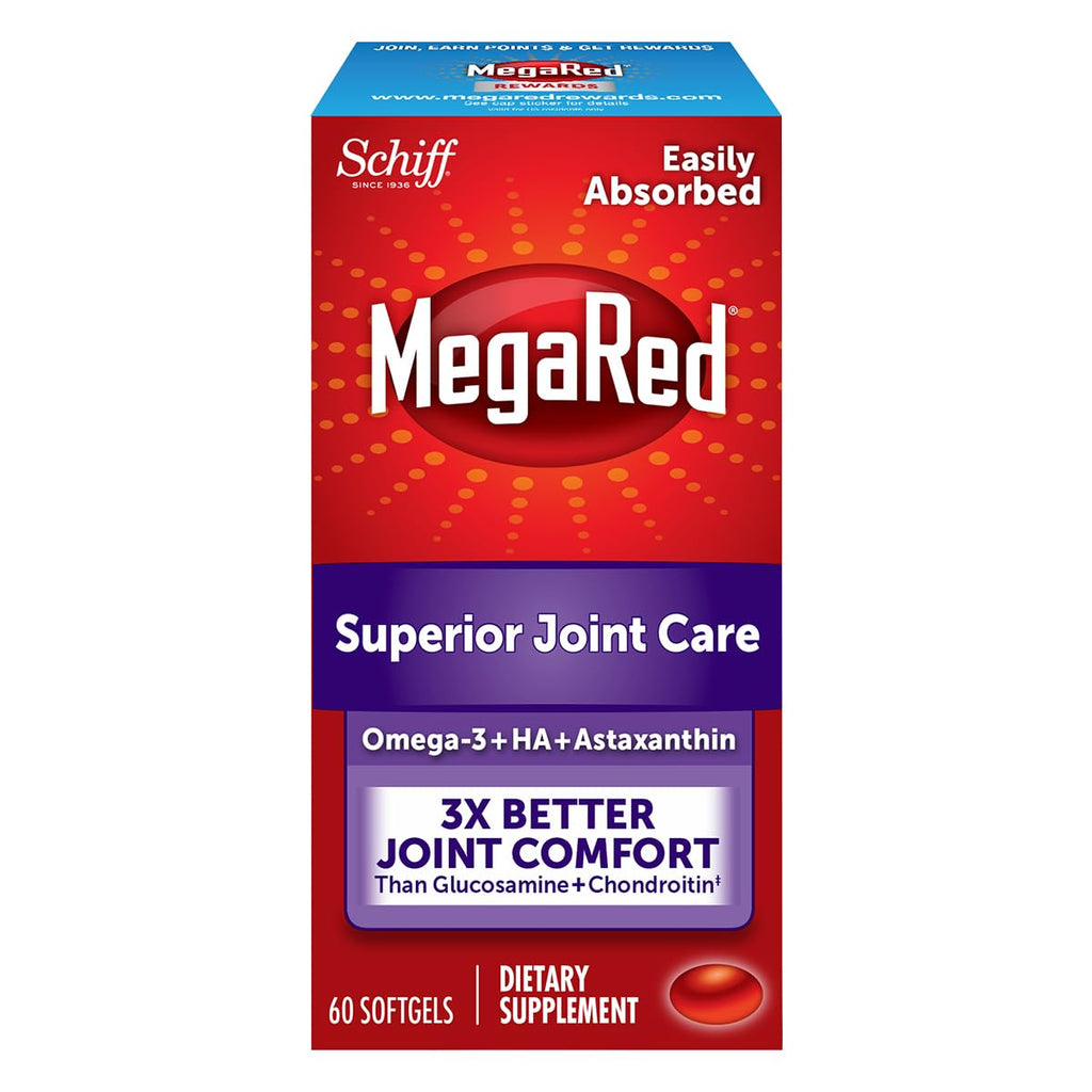 MegaRed Krill Oil Joint Care 353mg — EPA/DHA, Hyaluronic Acid, 60 Softgels