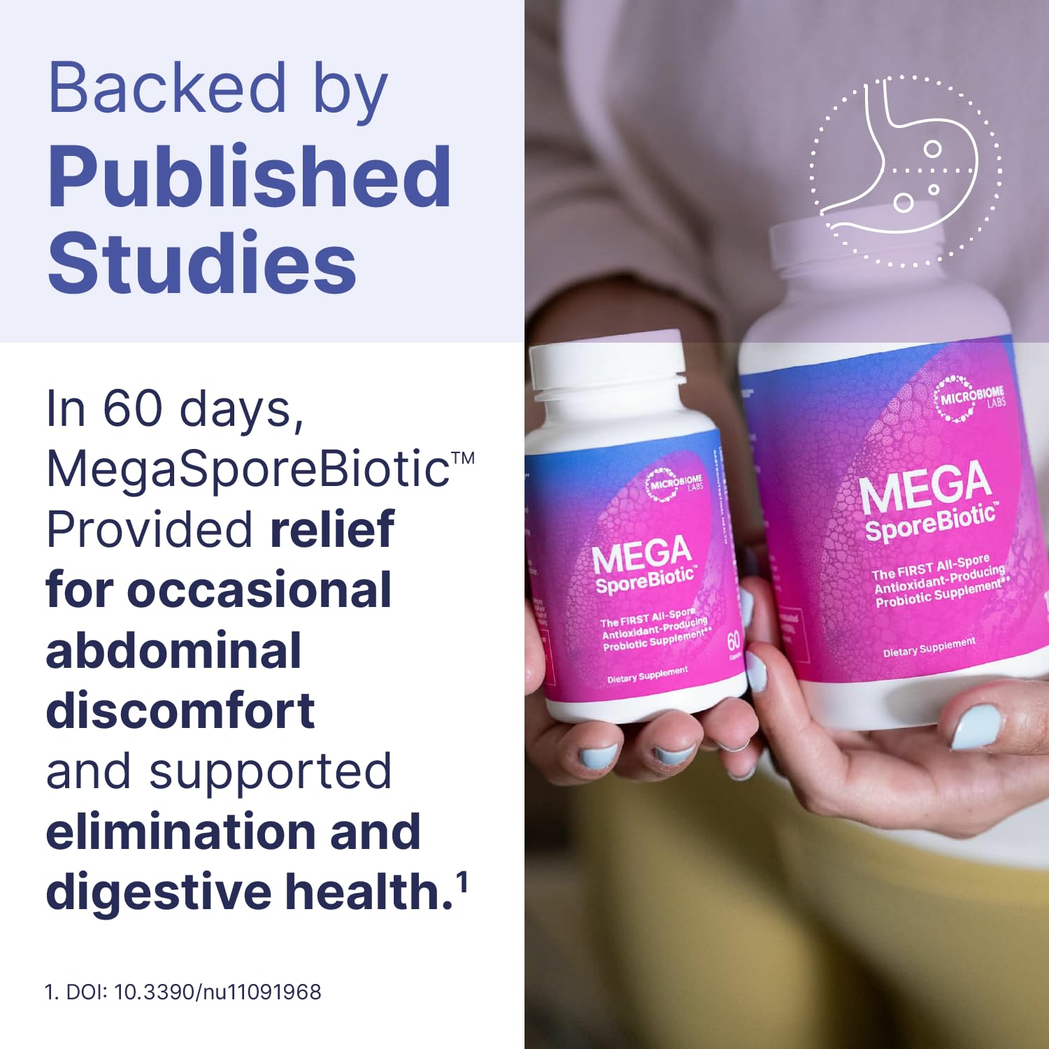 Microbiome Labs MegaSporeBiotic Probiotics for Women & Men - Spore-Based Digestive Health (60 Capsules)