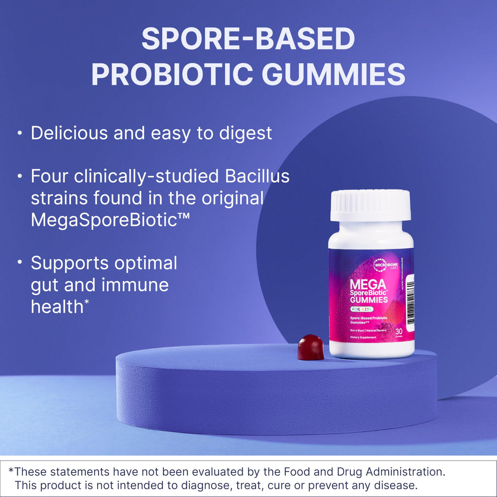 MegaSporeBiotic Kids Probiotic Gummies – Spore-Based Bacillus for Gut Health