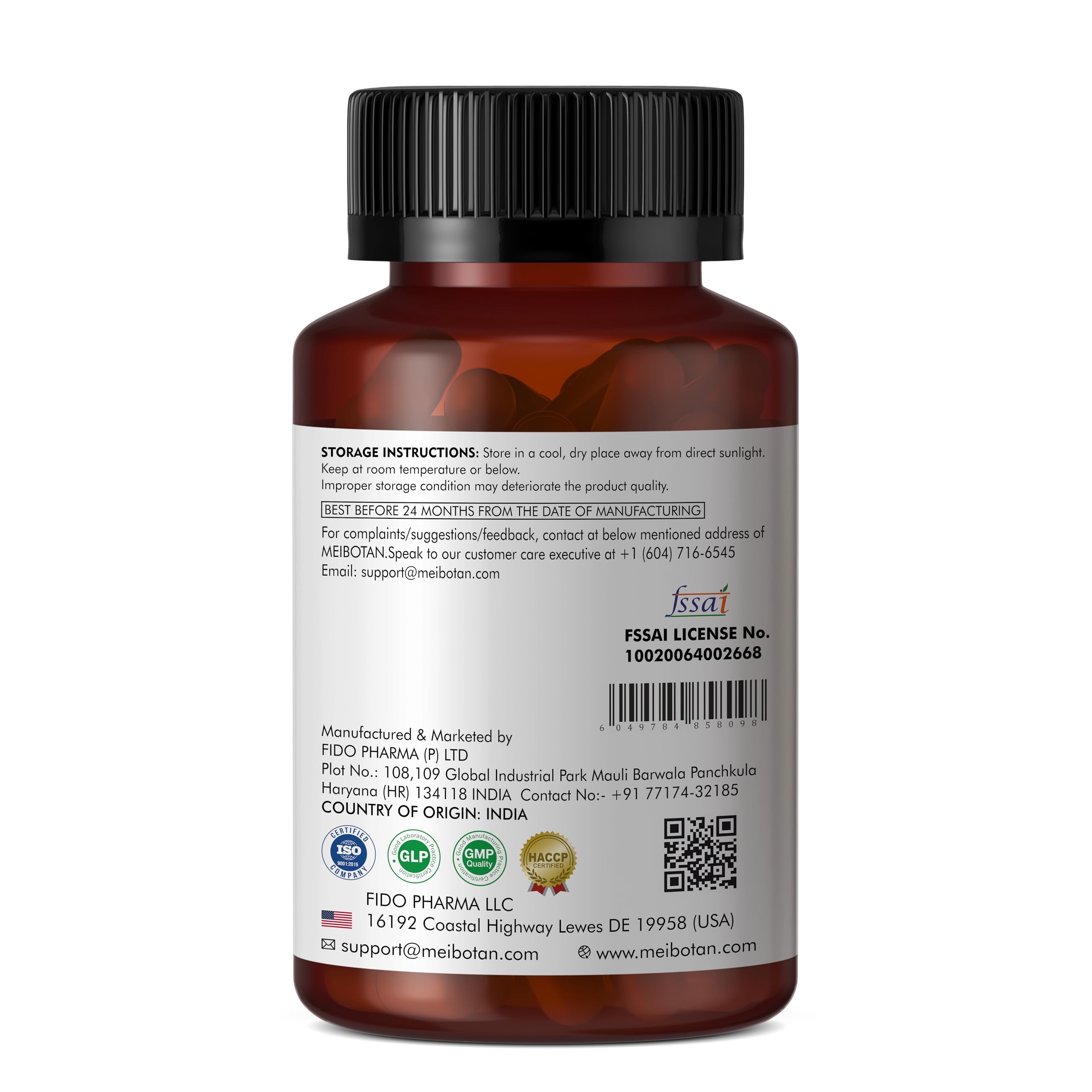 MEIBOTAN 100% Pure L-Leucine 2000mg - Muscle Recovery, Non-GMO & Vegan - 60 Vegetarian Capsules