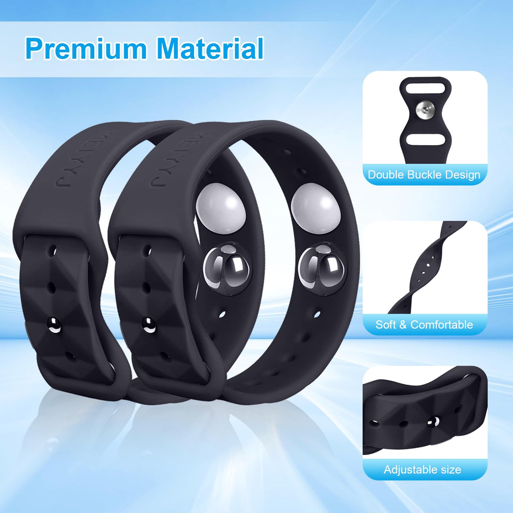 MEIYYJ Motion Sickness Bands – Adjustable Sea Wristbands for Travel (1 Pair, Black)