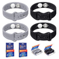 MEIYYJ Motion Sickness Bands – Sea Wristbands for Travel (Black + Gray) – Adults & Kids