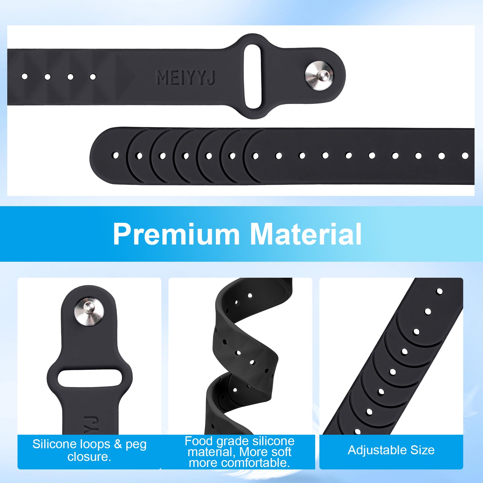 MEIYYJ Motion Sickness Bands – Sea Wristbands for Travel (1 Pair Black + 1 Pair Blue)