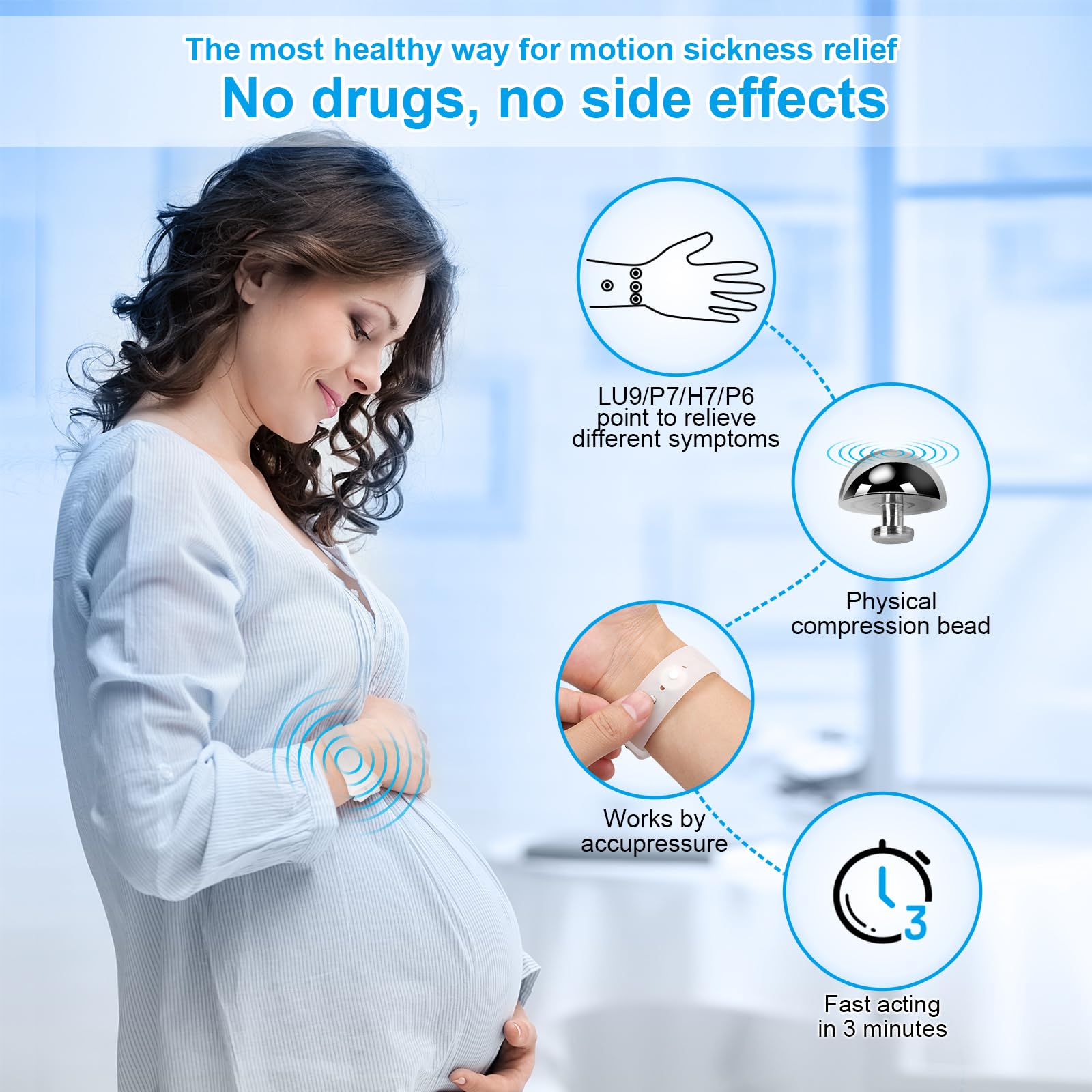 MEIYYJ Motion Sickness Bands | Sea Wristbands for Travel, Pregnancy, and Family