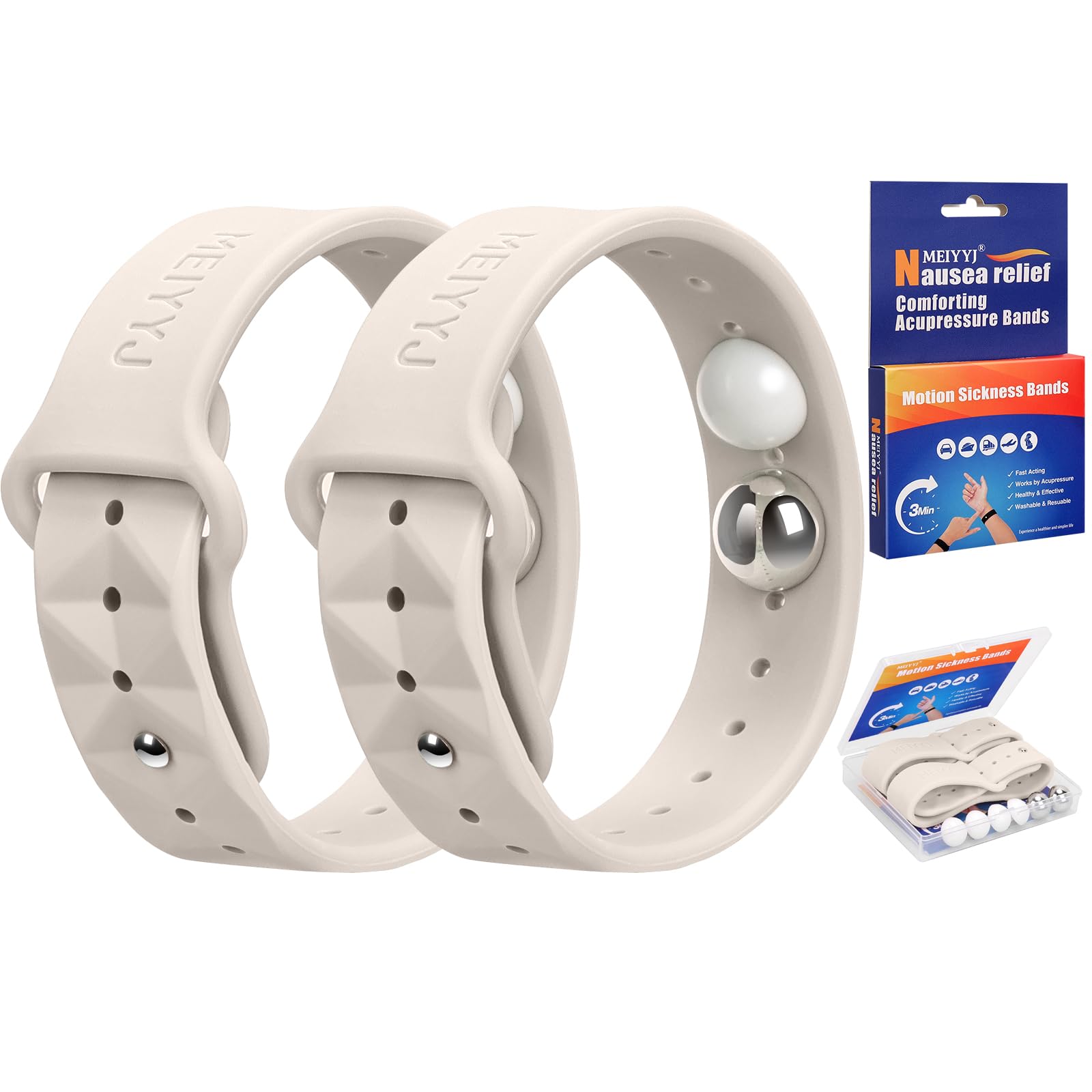 MEIYYJ Morning Sickness Relief Wristbands – Adjustable Nausea Bands for Travel
