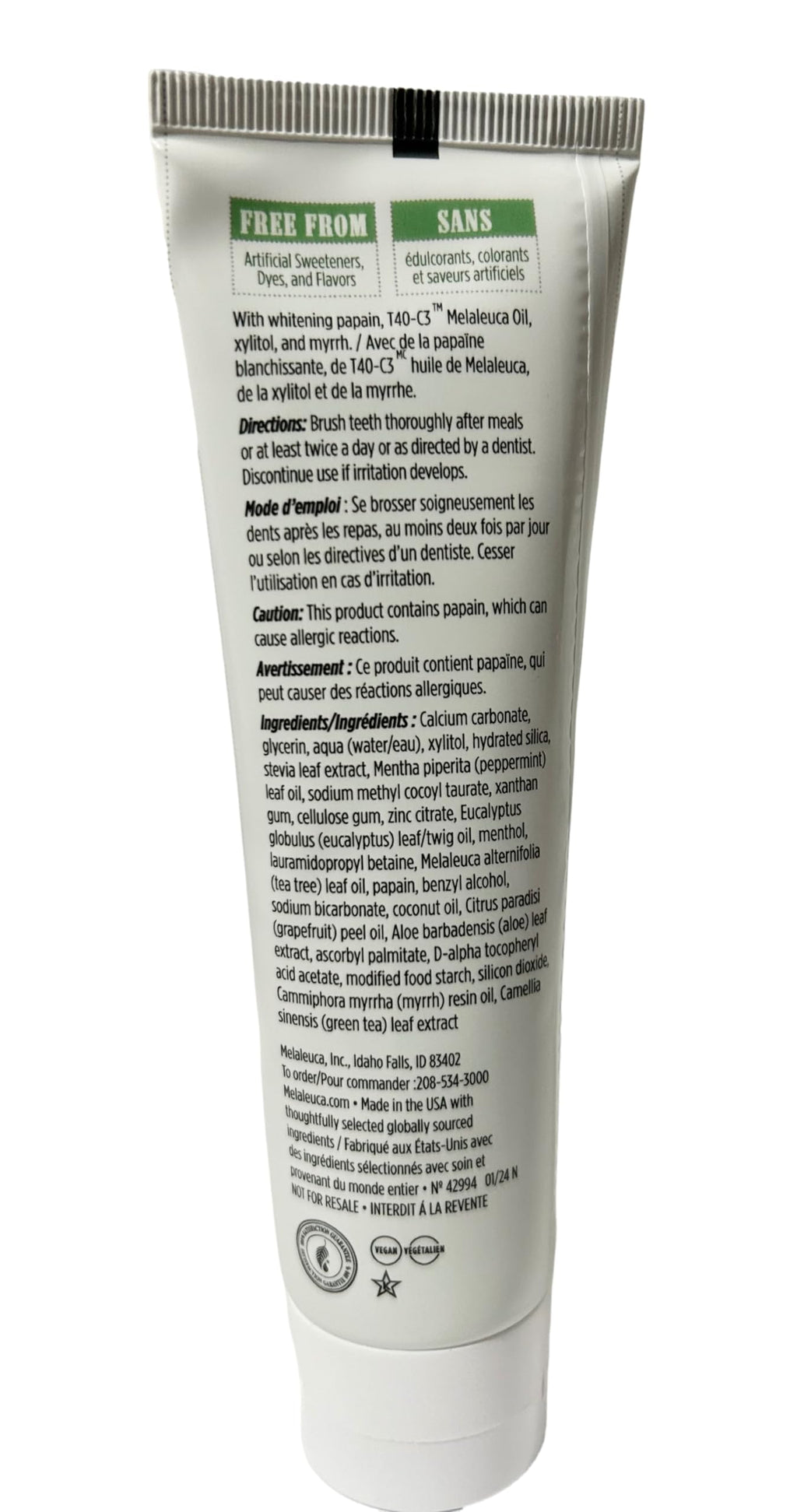 Melaleuca Whitening Tooth Polish Paste with Fluoride for Sensitive Teeth – 3.3oz – Clean Mint