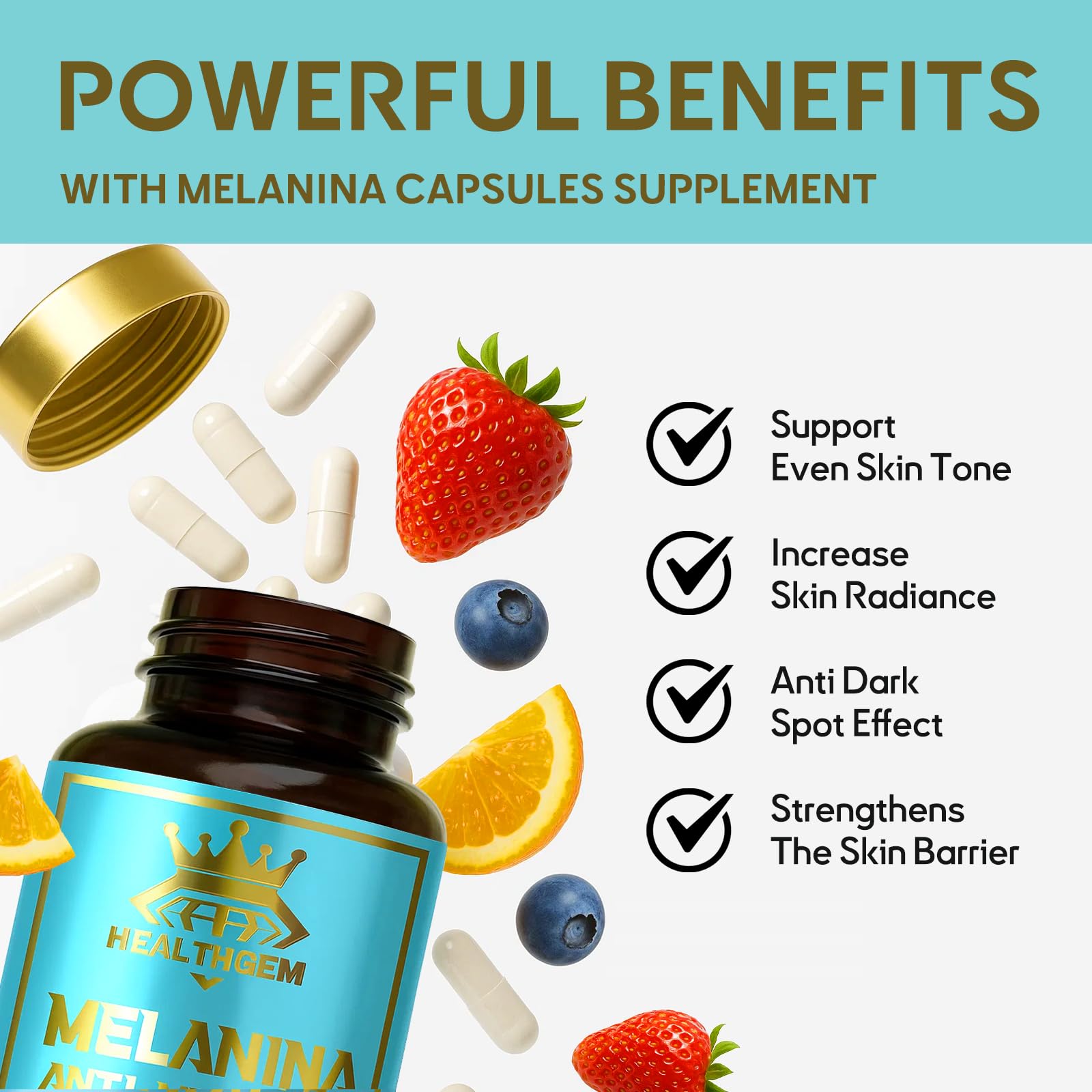 HEALTHGEM Melanina Anti-Melasma Capsules 120 Count – Hyperpigmentation Support