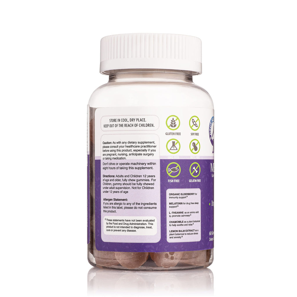 Melat-8 Gummies with Melatonin 4mg – Elderberry, Theanine, Chamomile & Lemon Balm (60 Count)