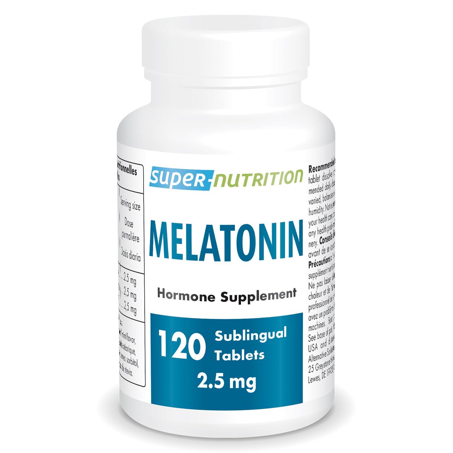 Supersmart Melatonin 2.5mg Ultra Fast Acting – Sublingual Mint | Non-GMO, Gluten Free, Vegan | 60 Tablets