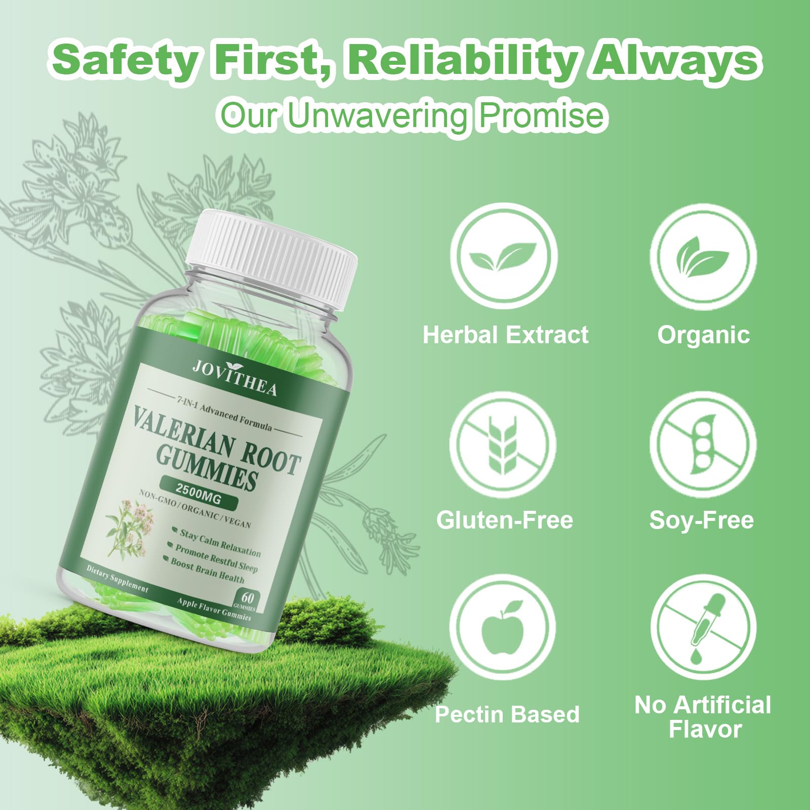 2 Pack Organic Valerian Root Gummies – Calming Sleep Support (Melatonin Free)