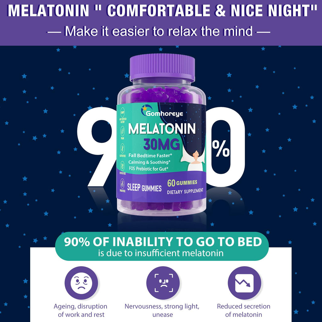 Melatonin Gummies 30mg for Adults - Maximum Strength, Sugar Free, 120 Servings