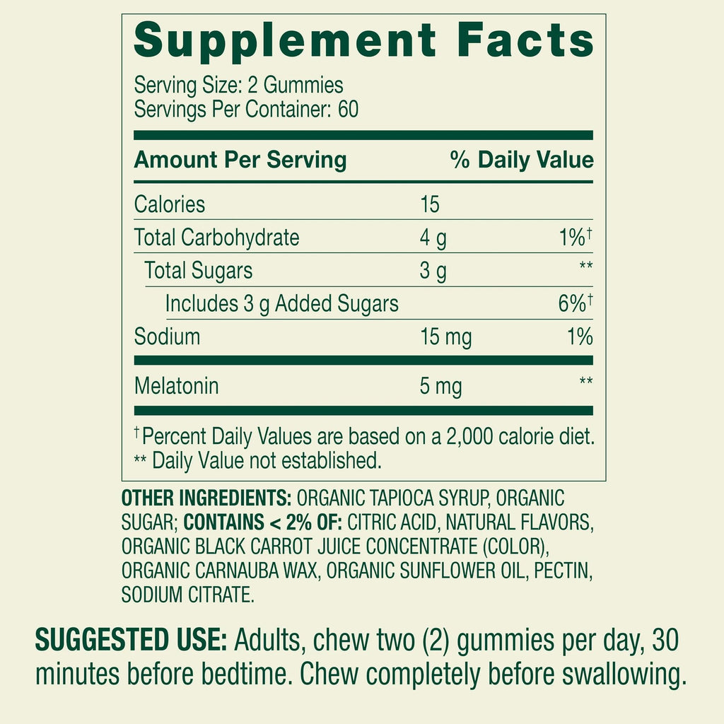 Melatonin Gummies 5 mg – Strawberry, 120 Count (60-Day) – Non-GMO Sleep Support