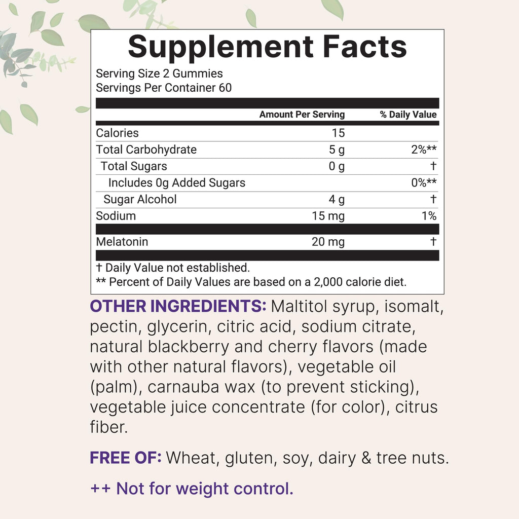 Micro Ingredients Melatonin Gummies 20mg – 120ct | Sugar-Free Sleep Aid