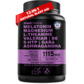 12-in-1 Melatonin Sleep Capsules – Sleep Aid with 5mg Melatonin + 500mg Magnesium Glycinate (90ct)