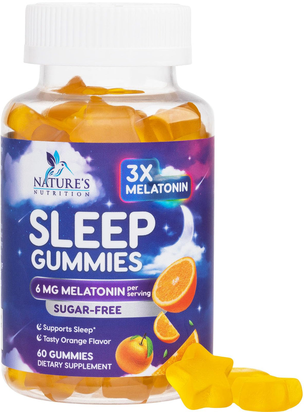 Melatonin Sleep Gummies Sugar Free - 6 mg for Adults, 60 Count