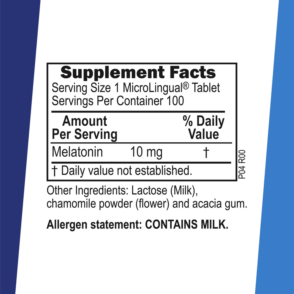 Superior Source Melatonin 10 mg – Sleep Support for Adults with Chamomile | MicroLingual Tablets