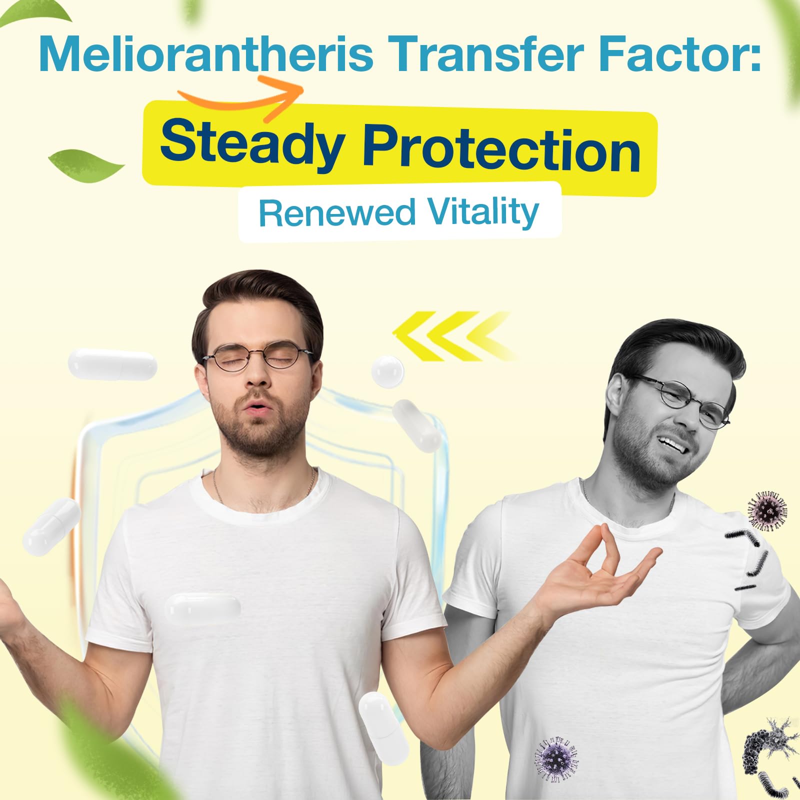 Meliorantheris Transfer Factor 1800mg – Immune & Cognitive Support (90 Capsules, 2 Bottles)