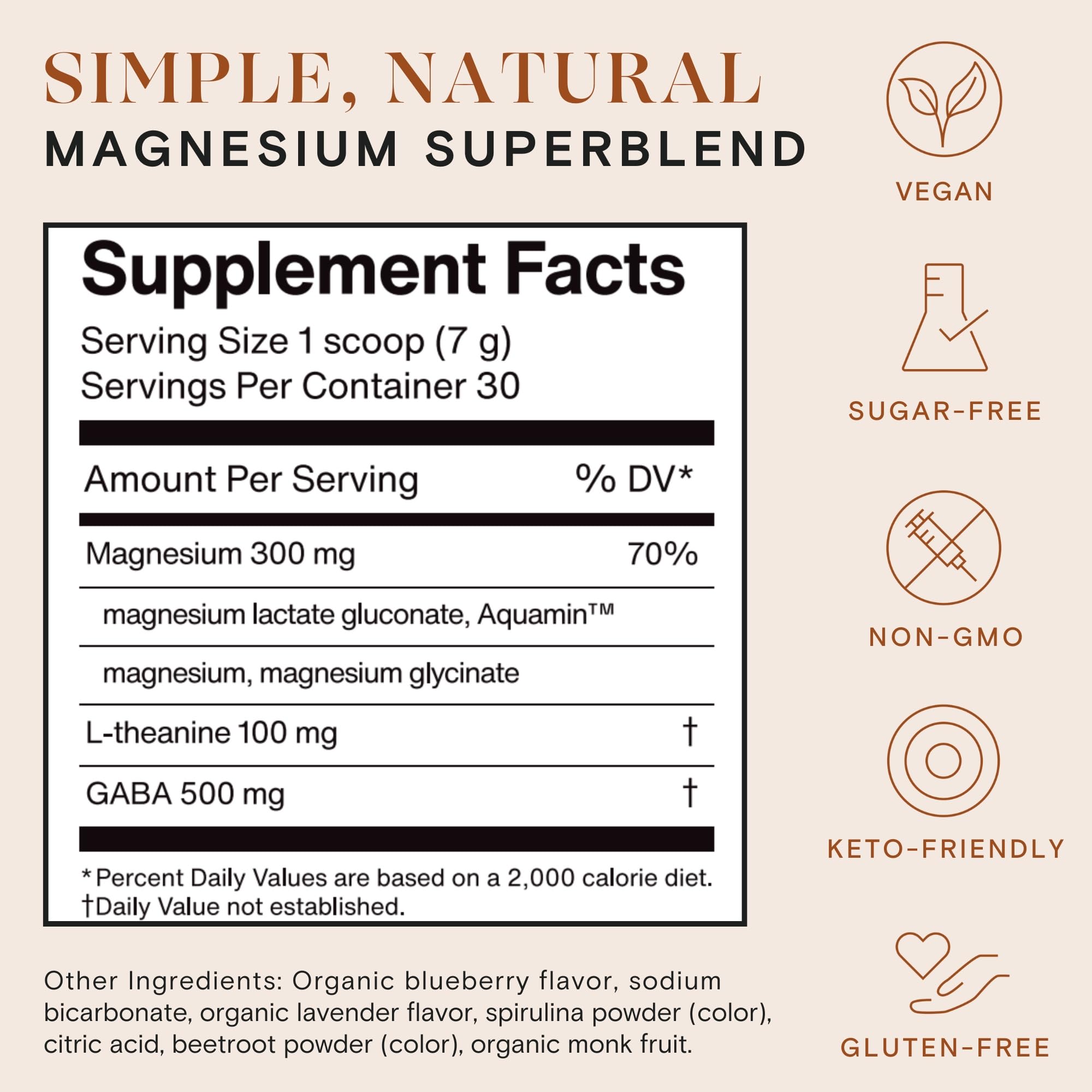 mello Magnesium Supplement Superblend Powder – Lavenderberry Flavor, 30 Servings