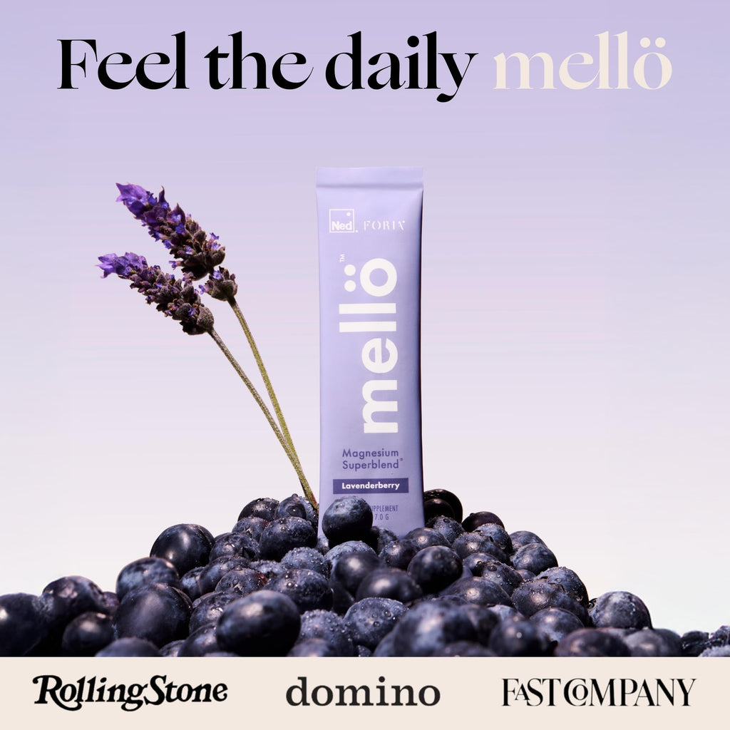 Mellö Magnesium Superblend Powder - Lavenderberry Flavor, 10-Pack