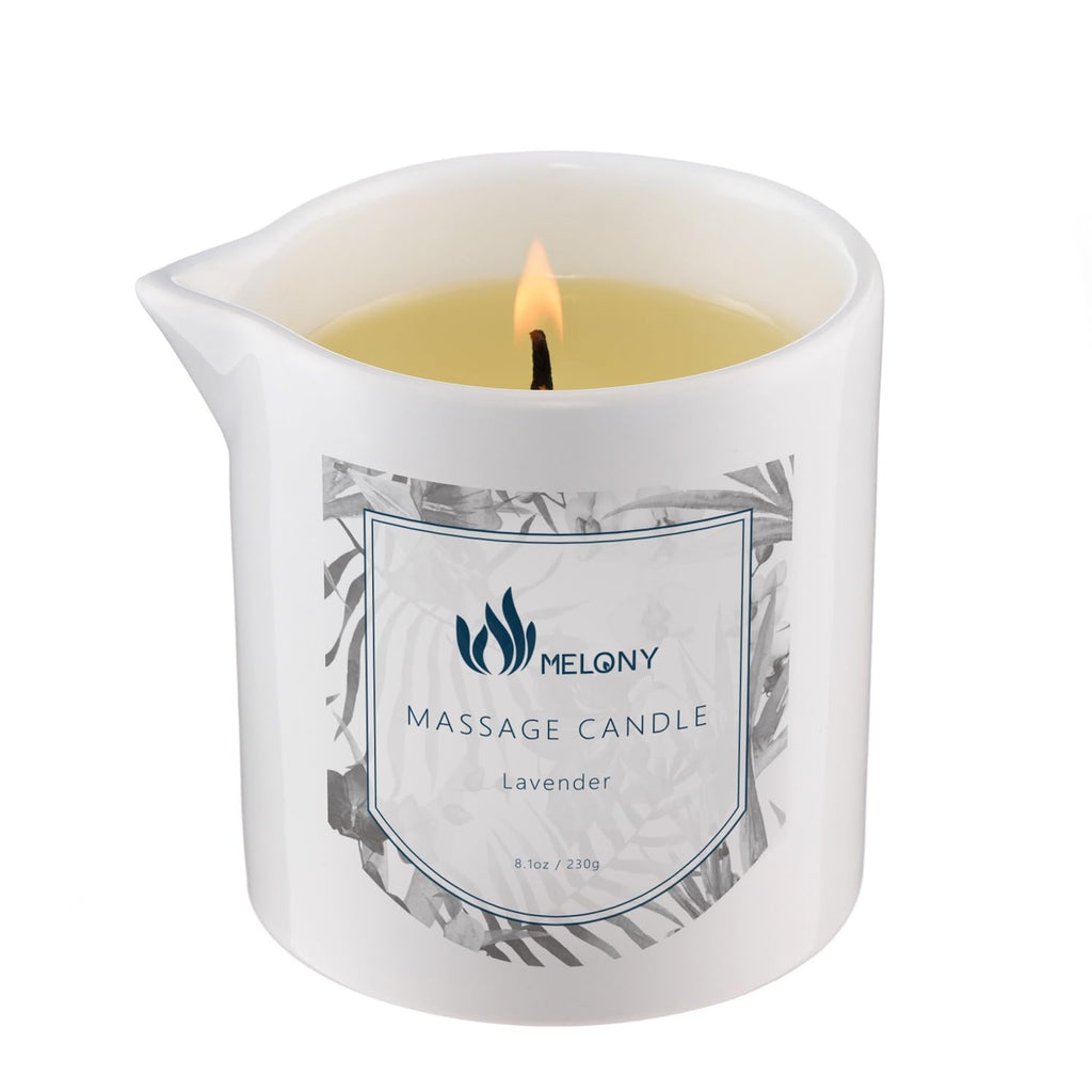 MELONY Lavender Massage Candle – 8.1oz Massage Oil & Lotion