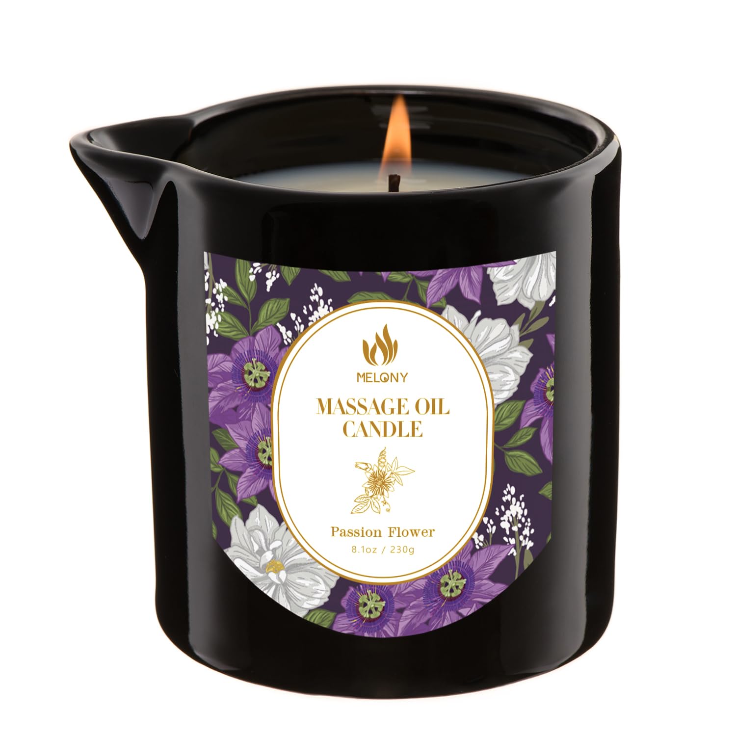 MELONY Massage Oil Candle – 8.1 oz / 230 g | Essential Oil Candle Lotion for Home Spa