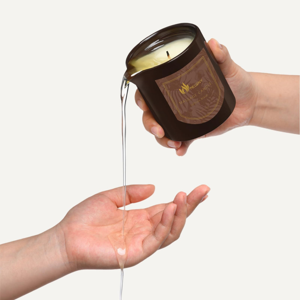 MELONY Massage Oil Candle – 8.1 oz Sandalwood | Home Spa & Gift