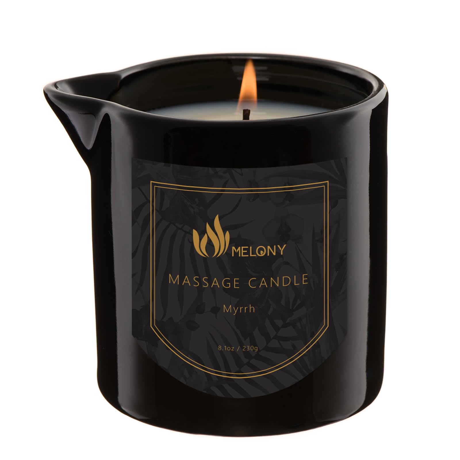 MELONY Massage Oil Candle - 8.1 oz | Pure Relaxation, 4-in-1 Home Spa Candle (Myrrh)