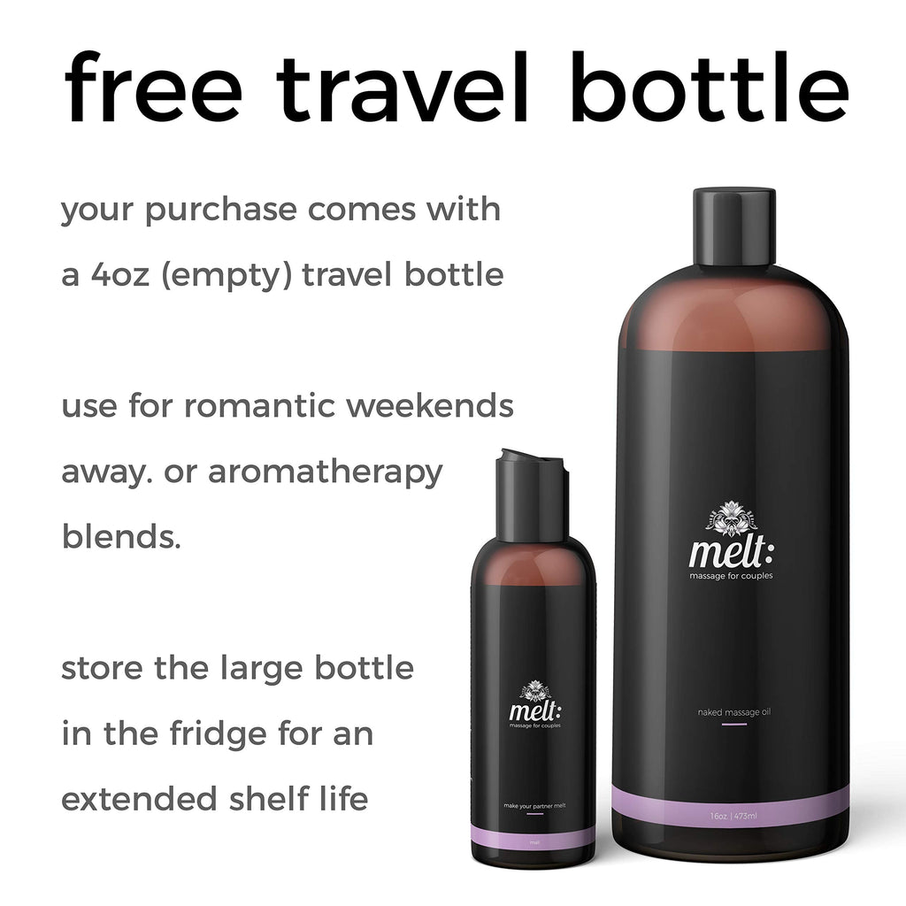 Melt Sensual Massage Oil - Relaxing Therapeutic Sweet Almond Oil (16oz)