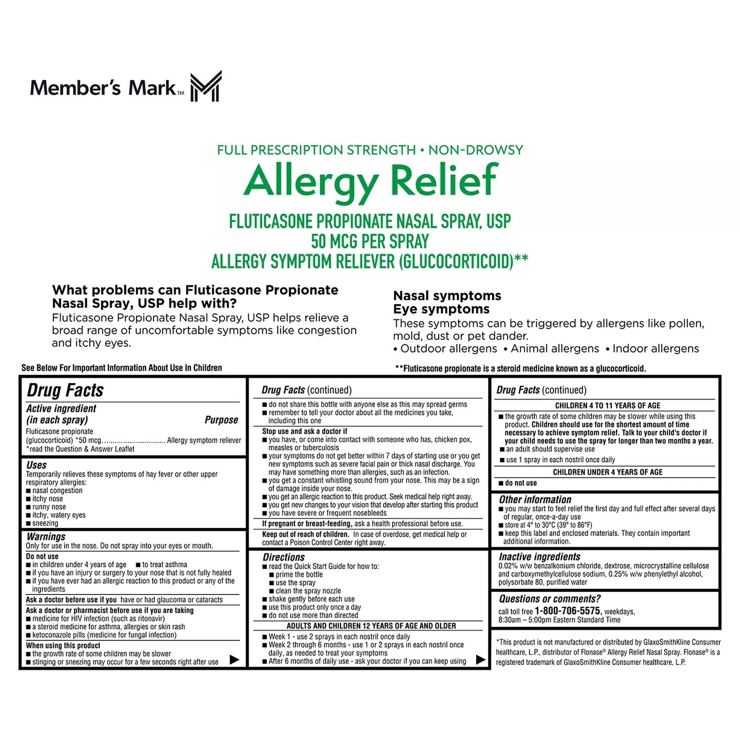 Members Mark Fluticasone Propionate Nasal Spray (6 pk, 0.54 fl oz)