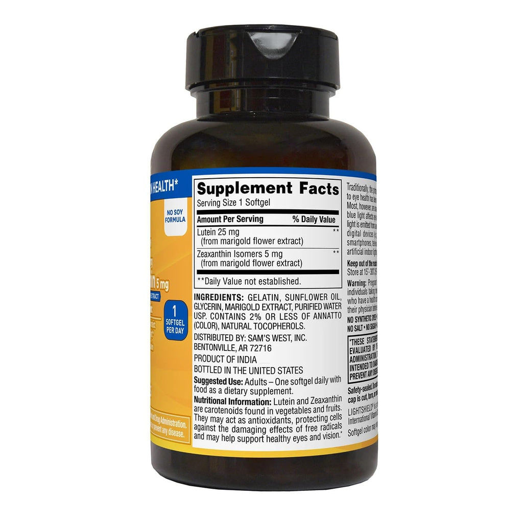 Members Mark Lutein 25mg & Zeaxanthin 5mg (150 Count) – Eye Health Supplement