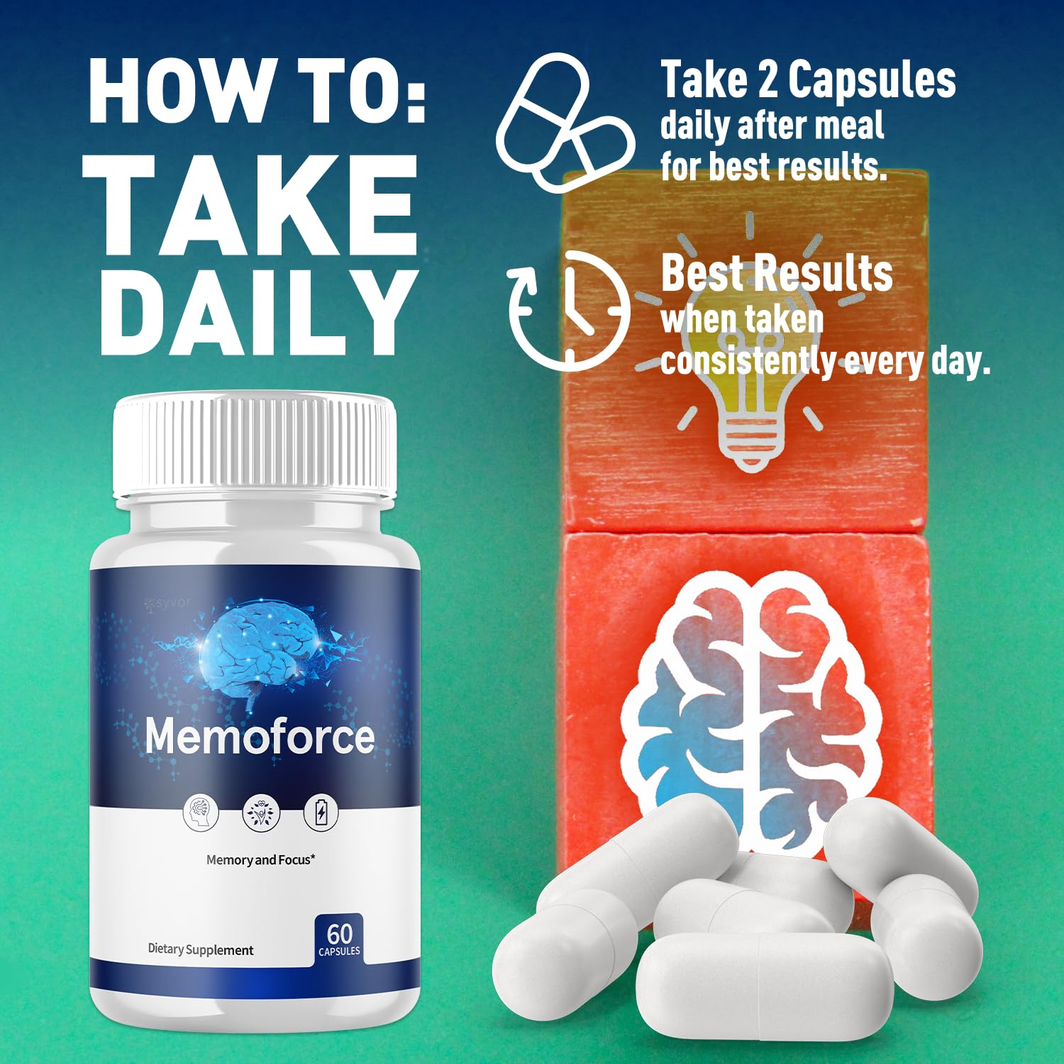 (3 Pack) Memoforce Capsules | Brain Health Support | All-Natural, Max Strength